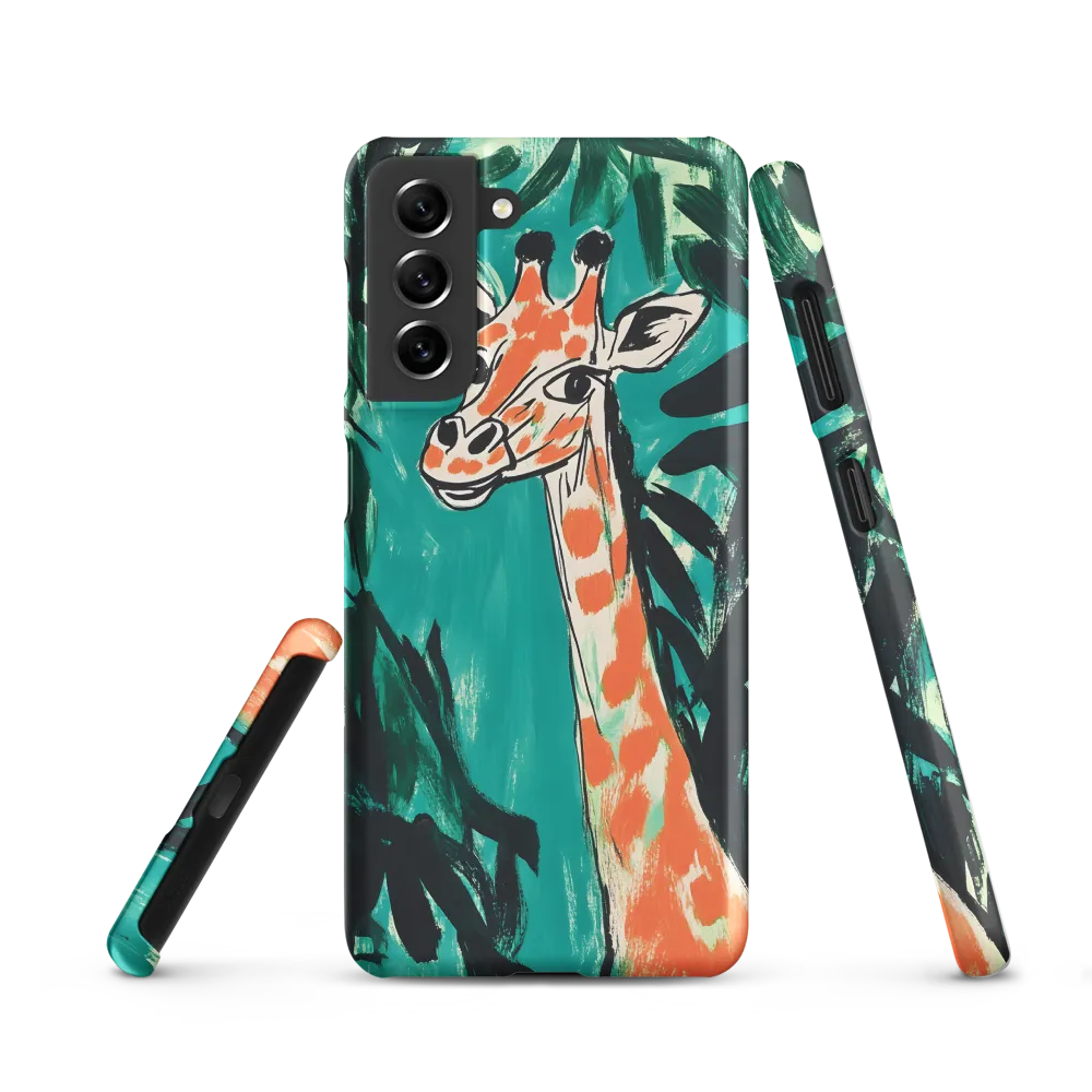 Curious Giraffe in Lush Greenery | Phone Case |  S21 | Snap Case | Matte