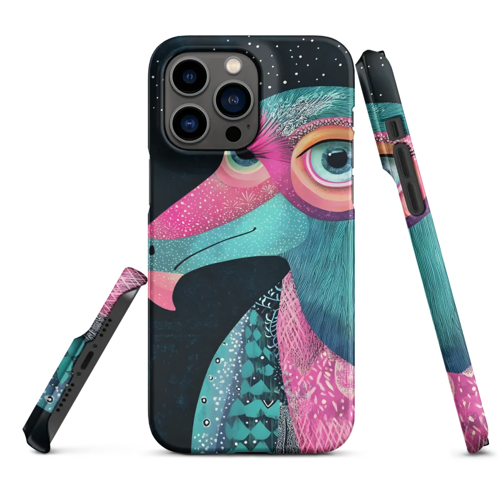 Layered Vulture Portrait in Teal and Magenta