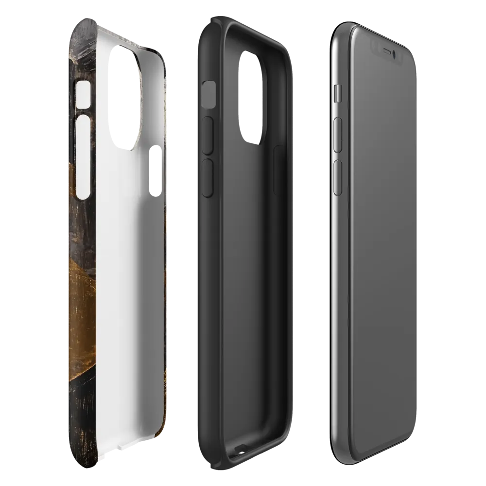 Geometric Harmony in Gold and Black | Phone Case |  11 Pro | Tough Case | Matte