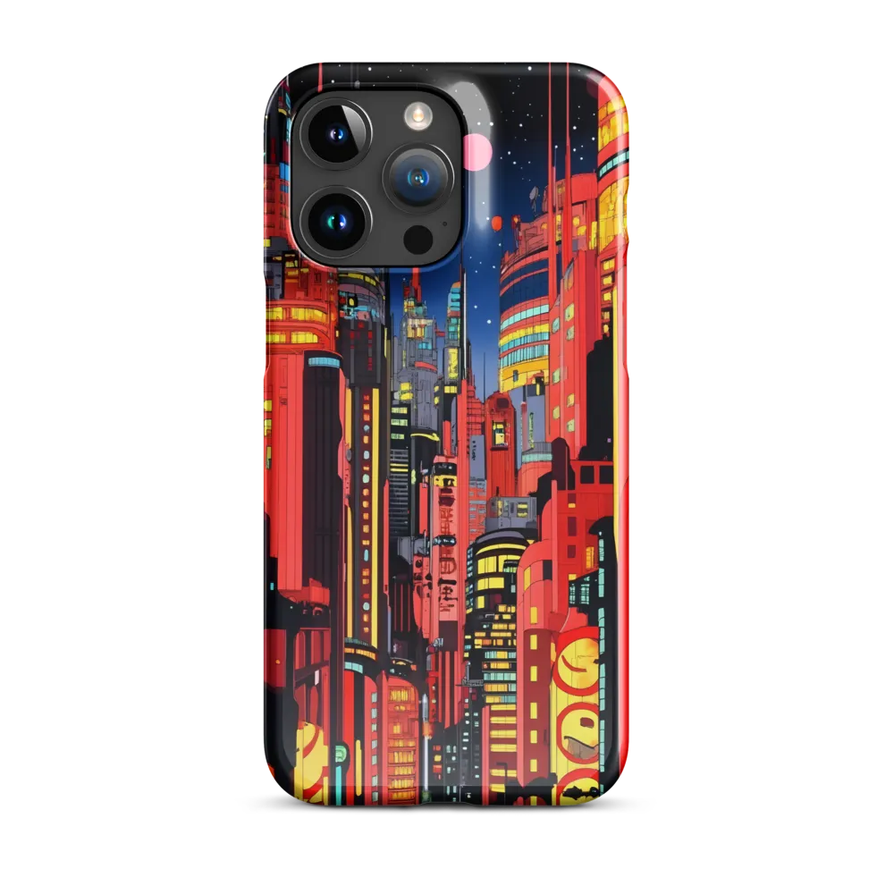 Neon Dreams: A Cyberpunk Cityscape | Phone Case |  15 Pro Max | Snap Case | Glossy