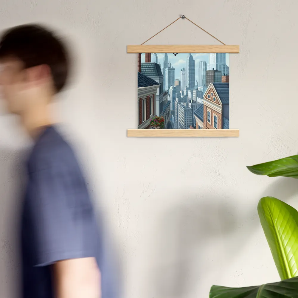 Urban Symphony | Poster With Oak Wood Hanger | 10″×10″
