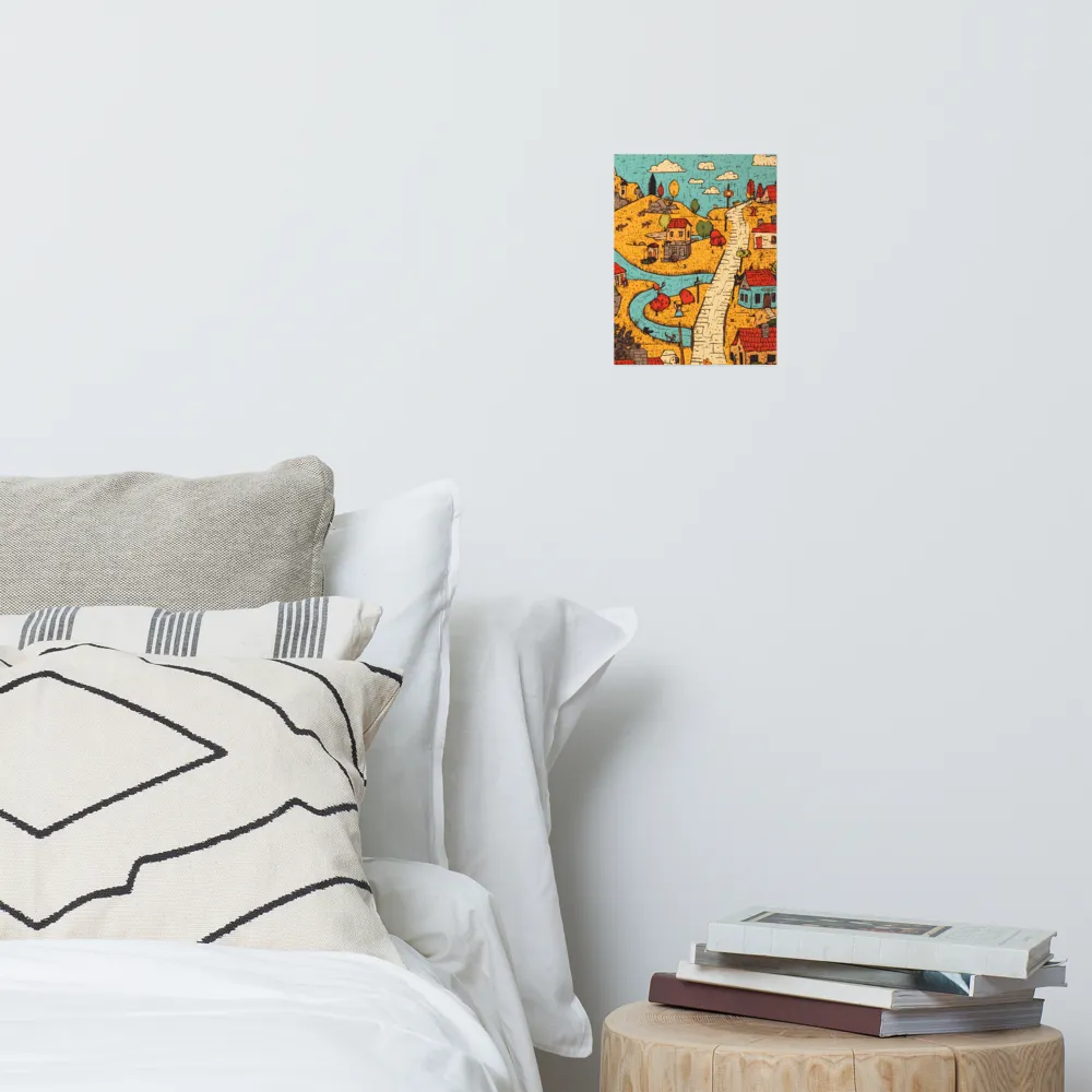 Whimsical Village Landscape | Poster | 8″×10″