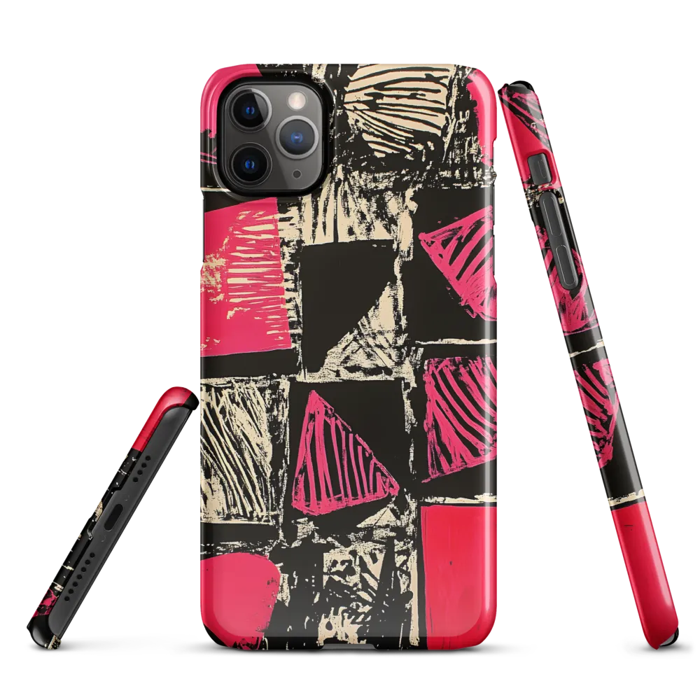 Geometric Symphony in Pink and Black | Phone Case |  11 Pro Max | Snap Case | Glossy