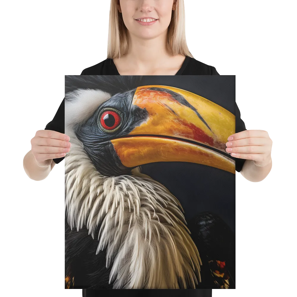 Majestic Hornbill Portrait | Canvas | 16″×20″