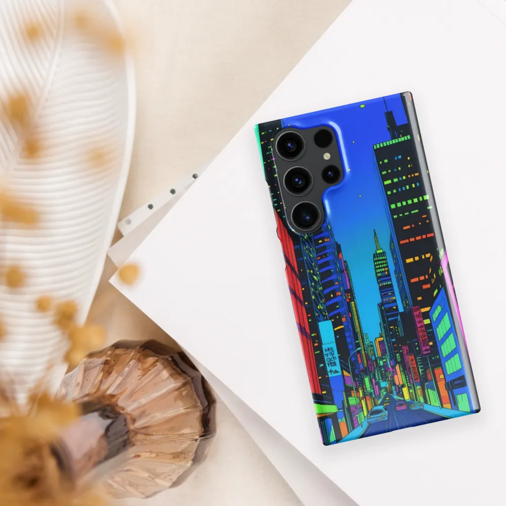 Neon Dreamscape: A Futuristic City at Dusk | Phone Case |  S23 Ultra | Snap Case | Glossy