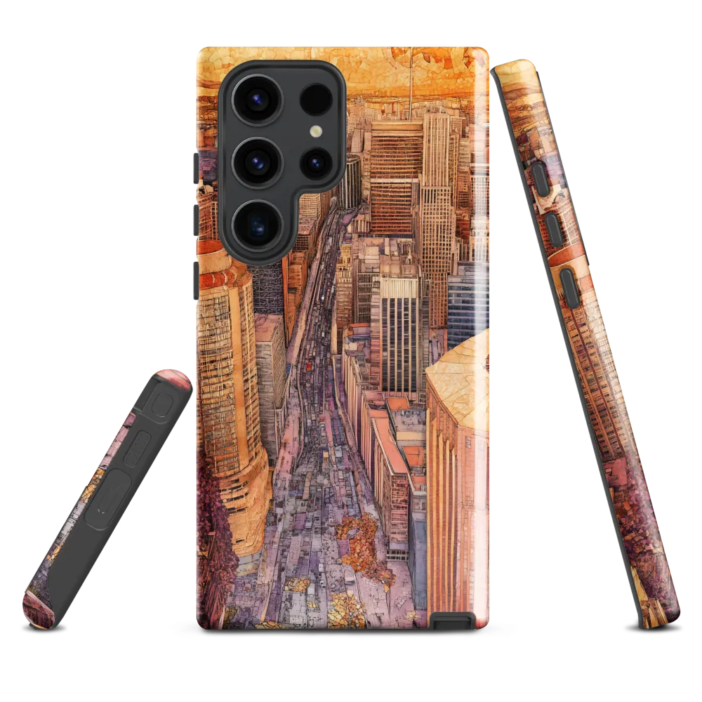 Mosaic Cityscape at Dusk