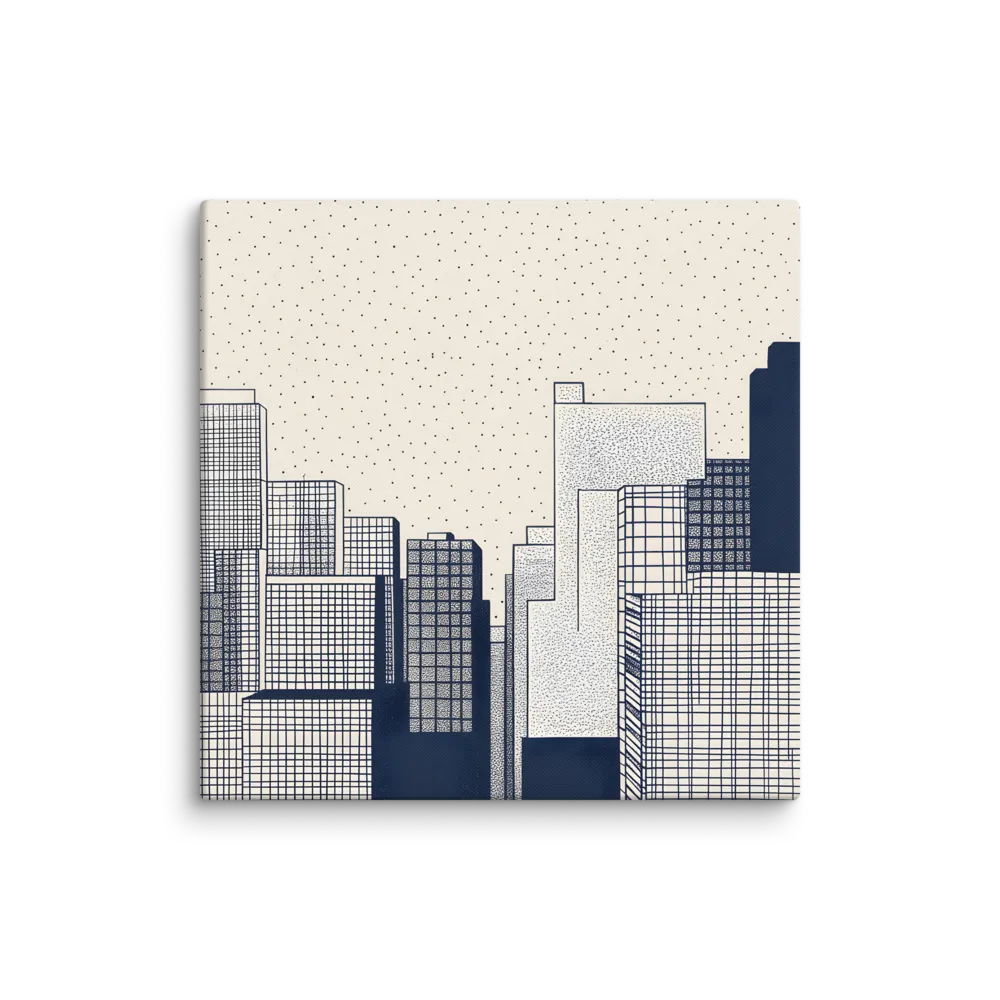 Urban Patterns: A Minimalist Skyline | Canvas | 28″×28″