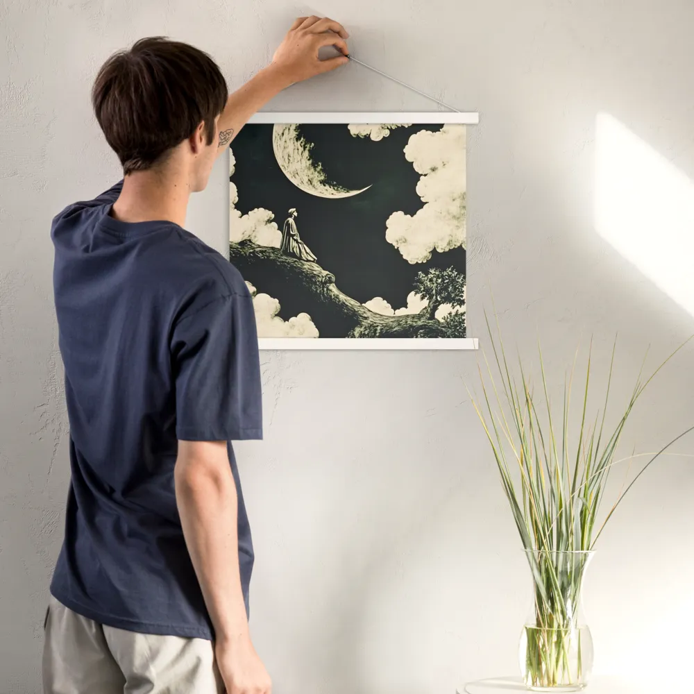 Whispers of the Moon | Poster With White Wood Hanger | 18″×18″