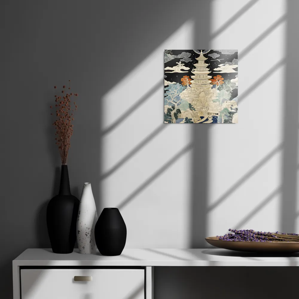 Whispers of the Pagoda | Metal Print | 12″×12″