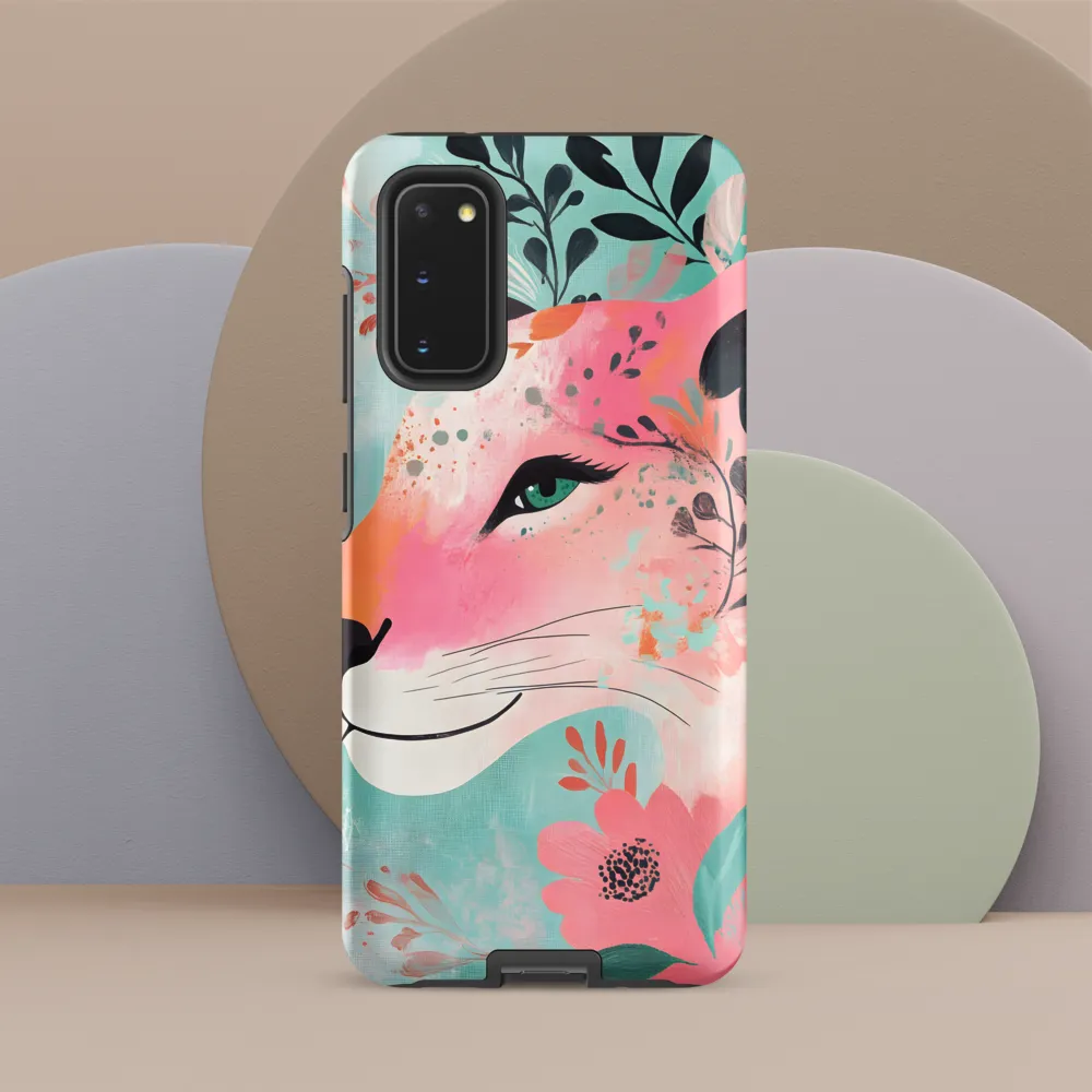 Whimsical Majesty: A Floral Lion | Phone Case |  S20 | Tough Case | Matte
