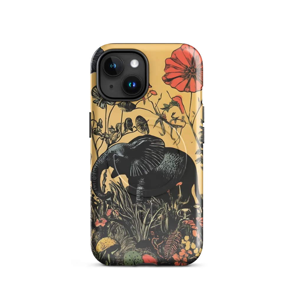 Floral Majesty: The Elephant's Sanctuary | Phone Case |  15 | MagSafe® Tough Case | Glossy