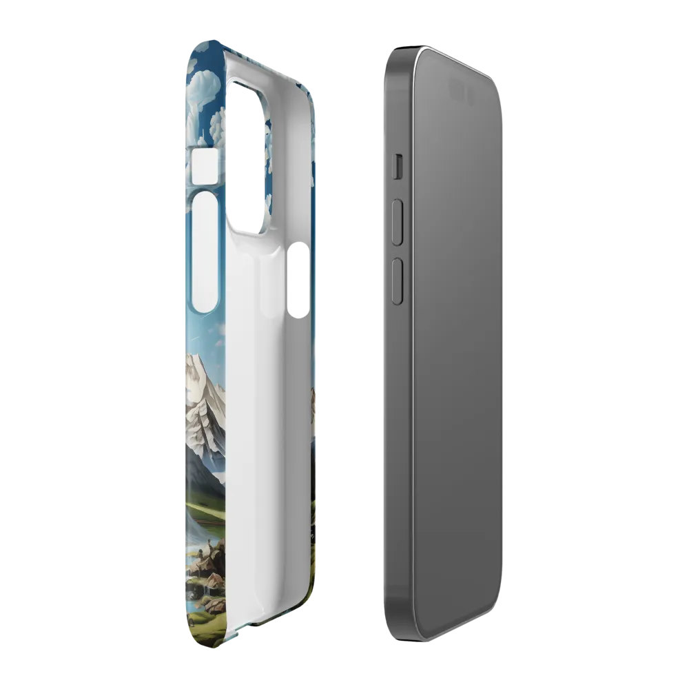 Majestic Cascade: A Mountain Masterpiece | Phone Case |  14 Pro | Snap Case | Glossy