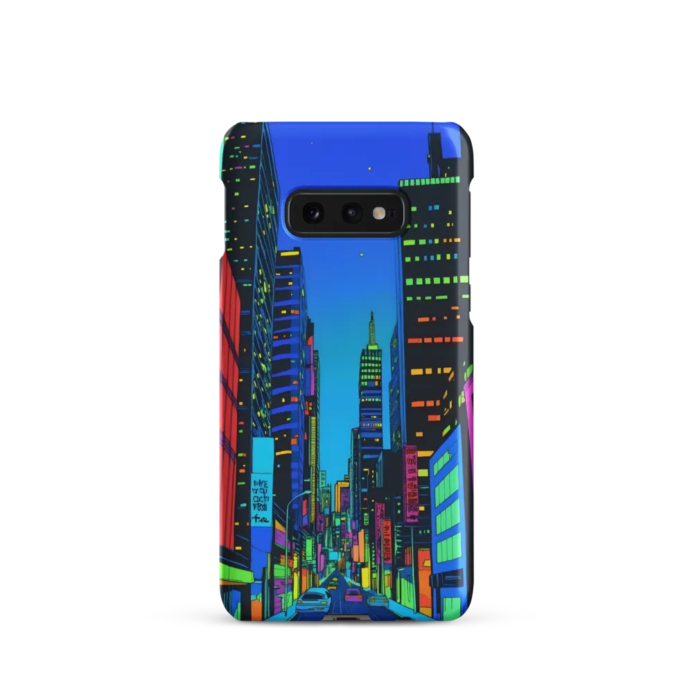 Neon Dreamscape: A Futuristic City at Dusk | Phone Case |  S10e | Snap Case | Matte