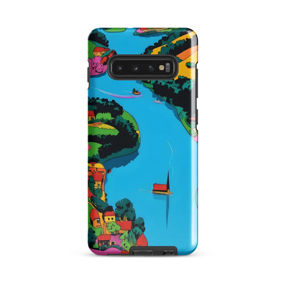 Whimsical River Landscape | Phone Case |  S10 Plus | Tough Case | Glossy