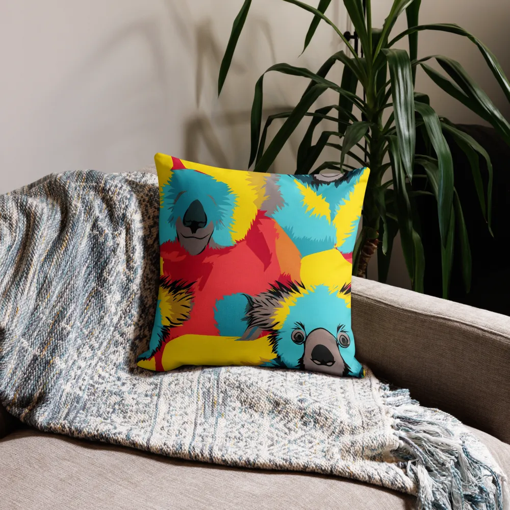 Whimsical Koalas in Vibrant Colors | Pillow | 18″×18″