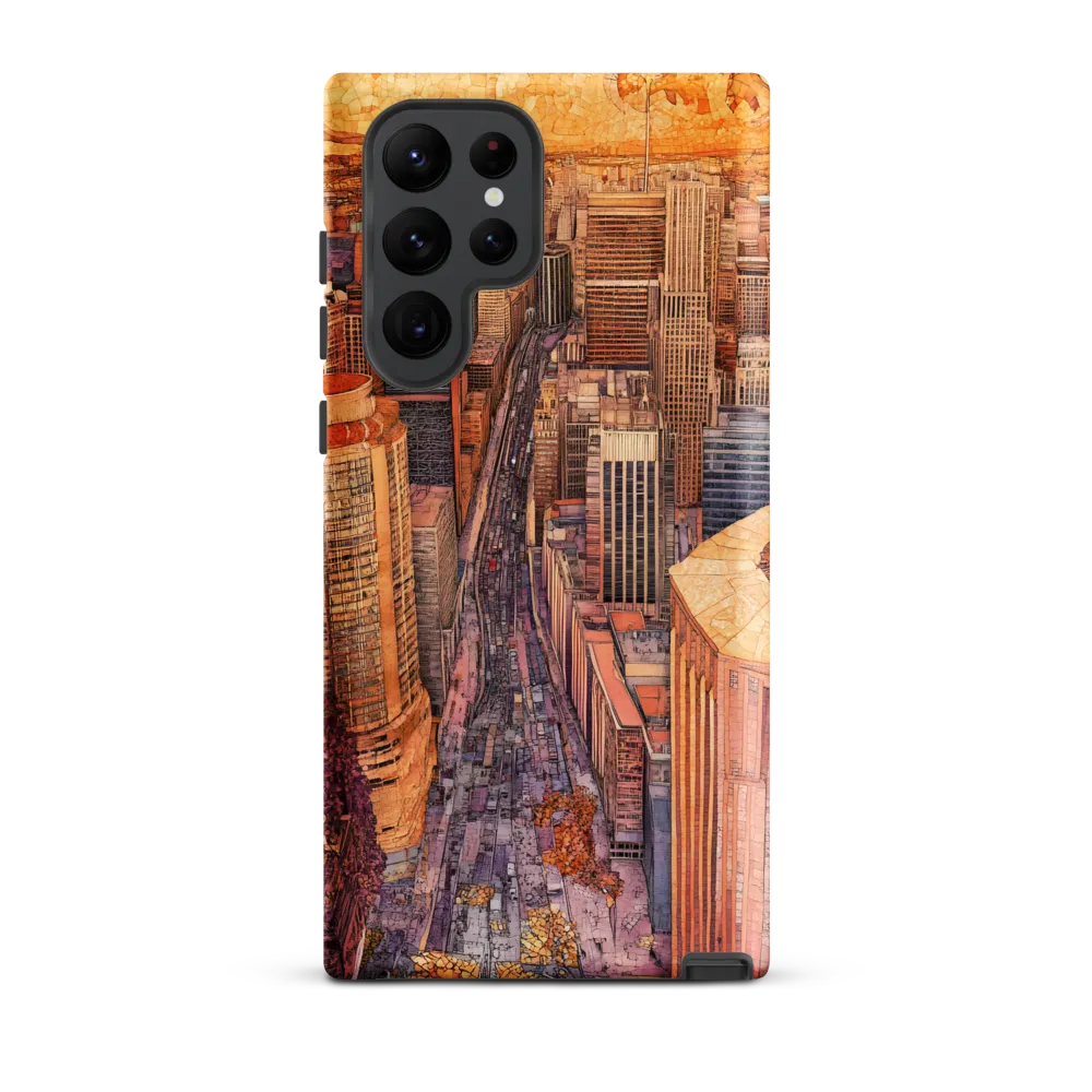 Mosaic Cityscape at Dusk