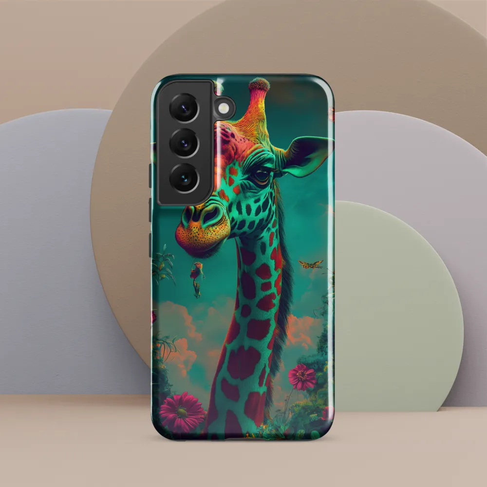 Whimsical Giraffe Among Blossoms