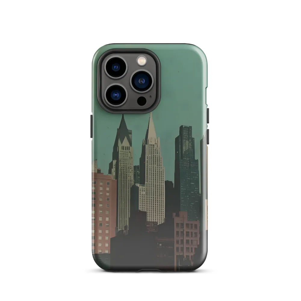 Urban Nostalgia: A Retro Cityscape | Phone Case |  13 Pro | Tough Case | Glossy