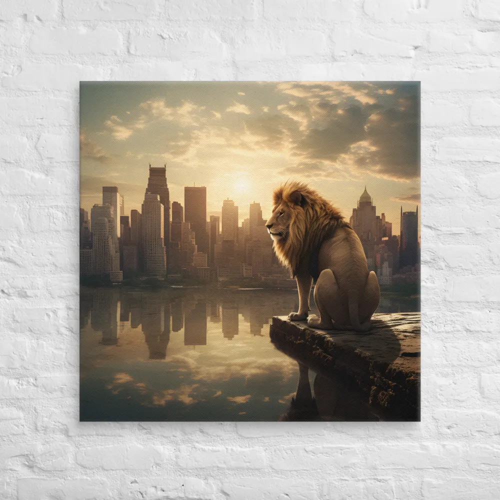 The Lion's Gaze Over the Urban Symphony