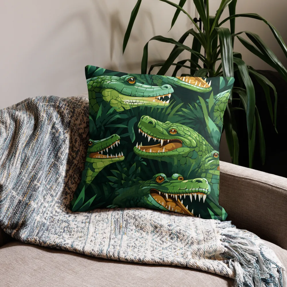 Fierce Crocodilian Medley | Pillow | 22″×22″