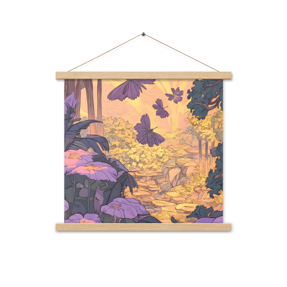 A Serene Dance of Butterflies | Poster With Oak Wood Hanger | 18″×18″