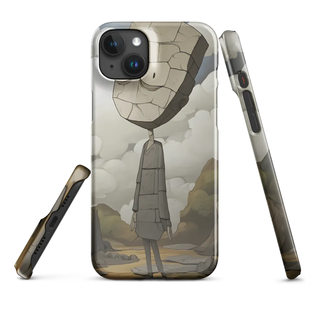 Whimsical Stone Figure in a Rocky Landscape | Phone Case |  15 Plus | Snap Case | Glossy