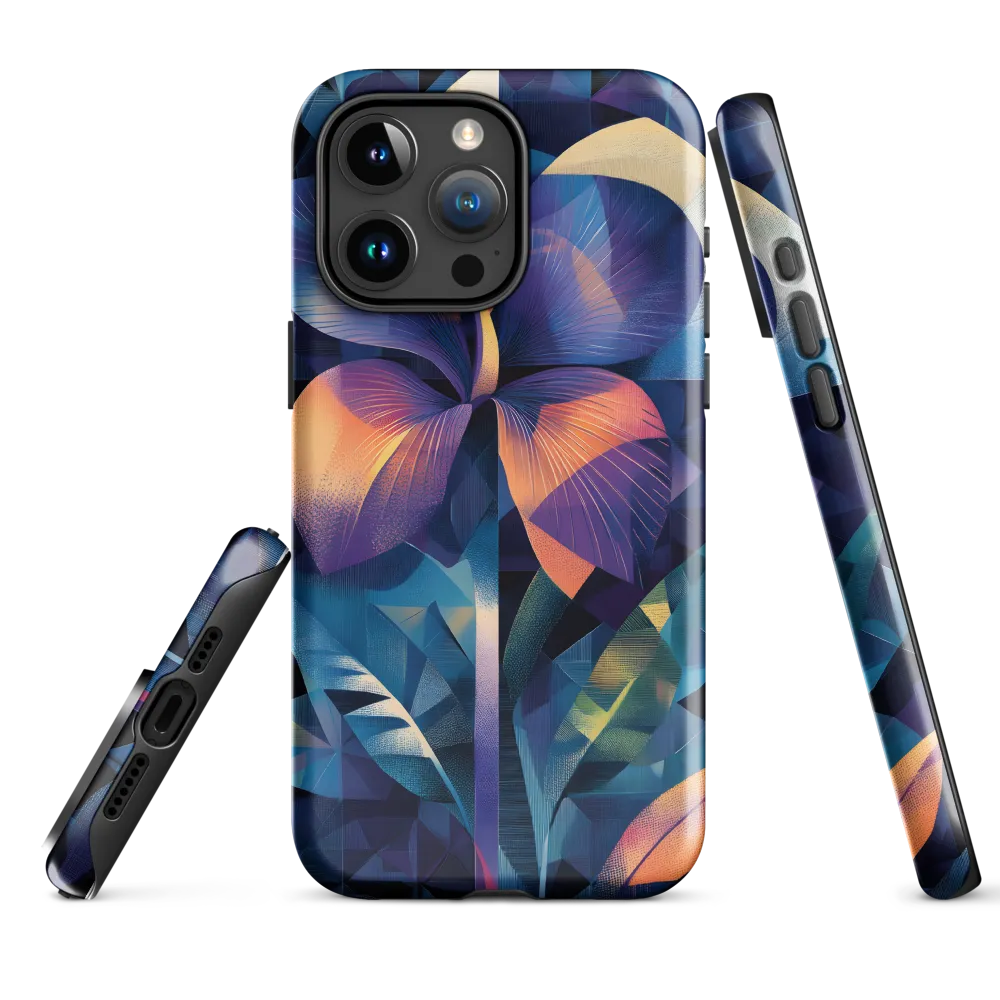 Iridescent Orchid in Geometric Night