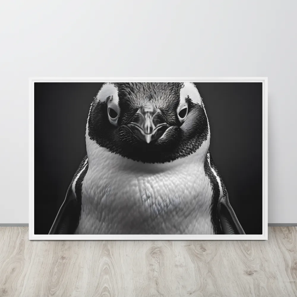 Majestic Penguin Portrait | Canvas with White Frame | 24″×36″
