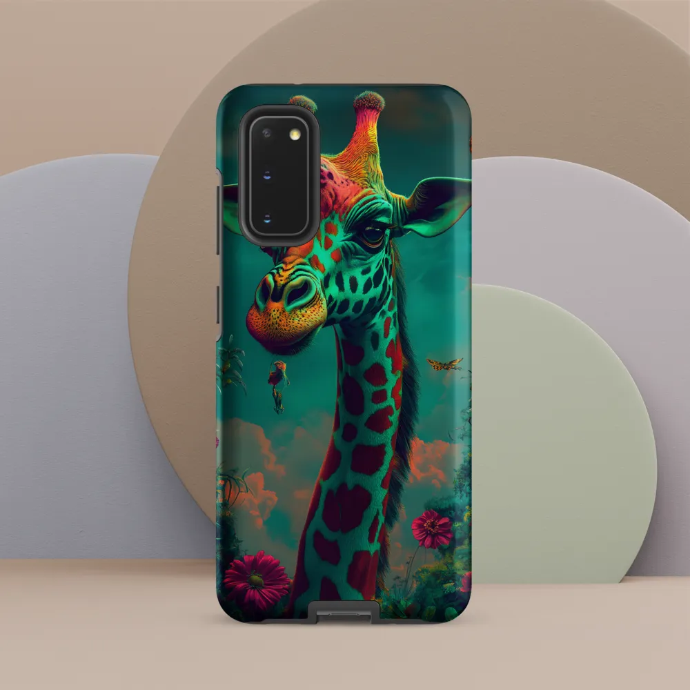 Whimsical Giraffe Among Blossoms | Phone Case |  S20 | Tough Case | Matte