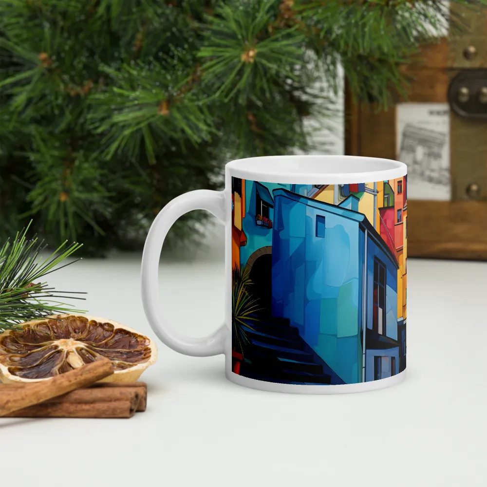 Vibrant Village: A Cubist Journey | Mugs | Multiple Sizes & Colors