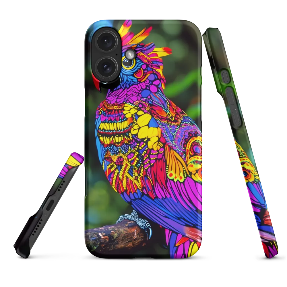 Vibrant Psychedelic Parrot | Phone Case |  16 Plus | Snap Case | Matte