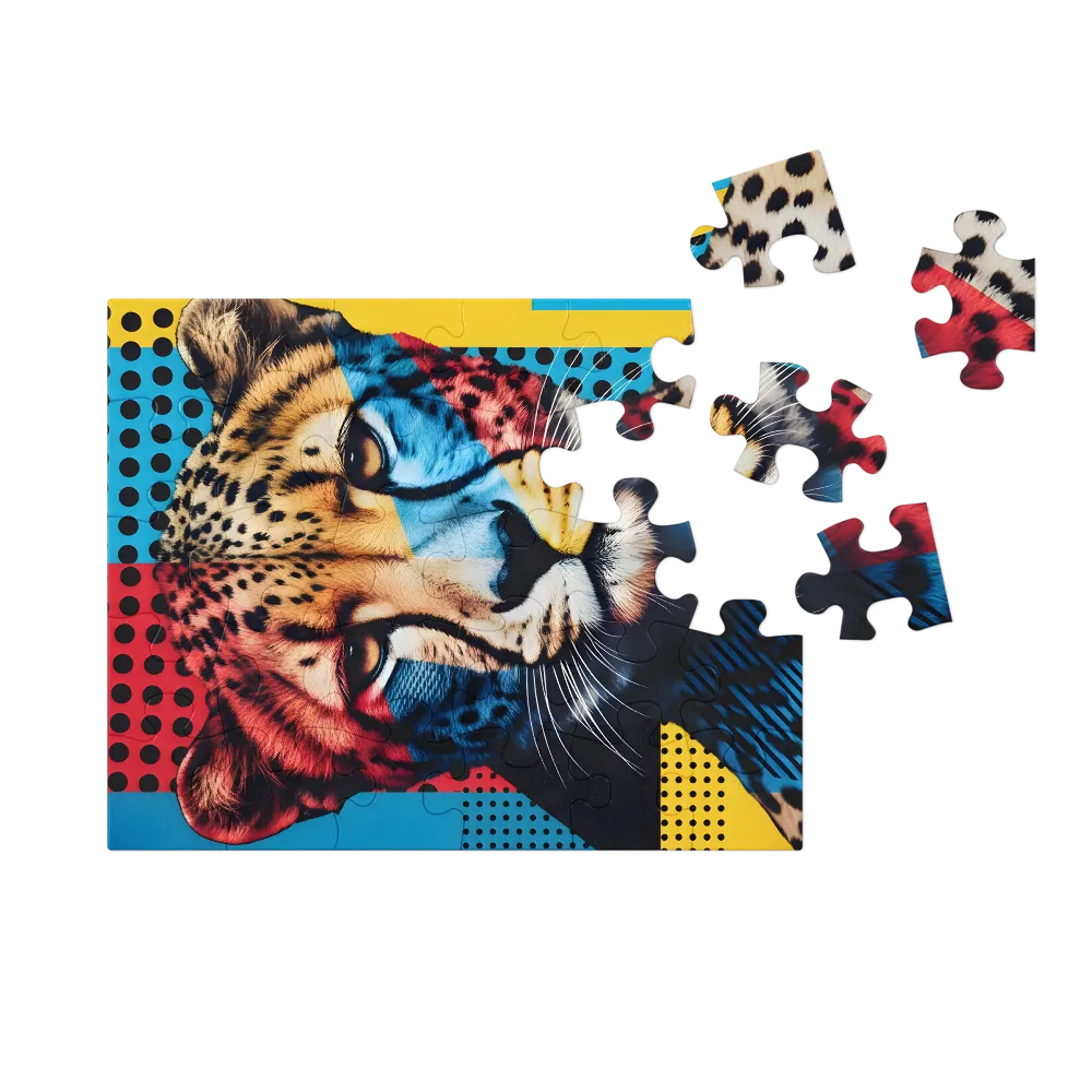 Chromatic Cheetah 
 Jigsaw Puzzle in Tin Box