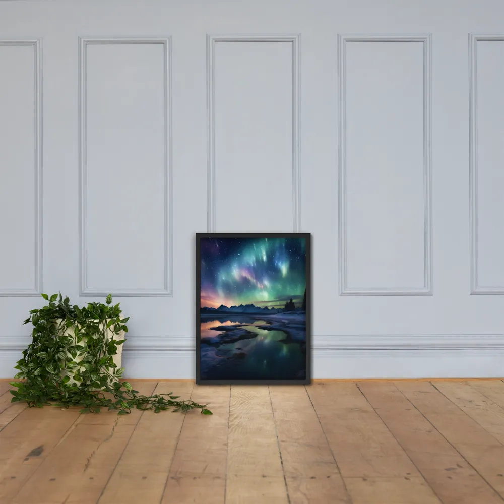 Ethereal Aurora: A Night Under the Stars | Poster with Black Frame | 18″×24″