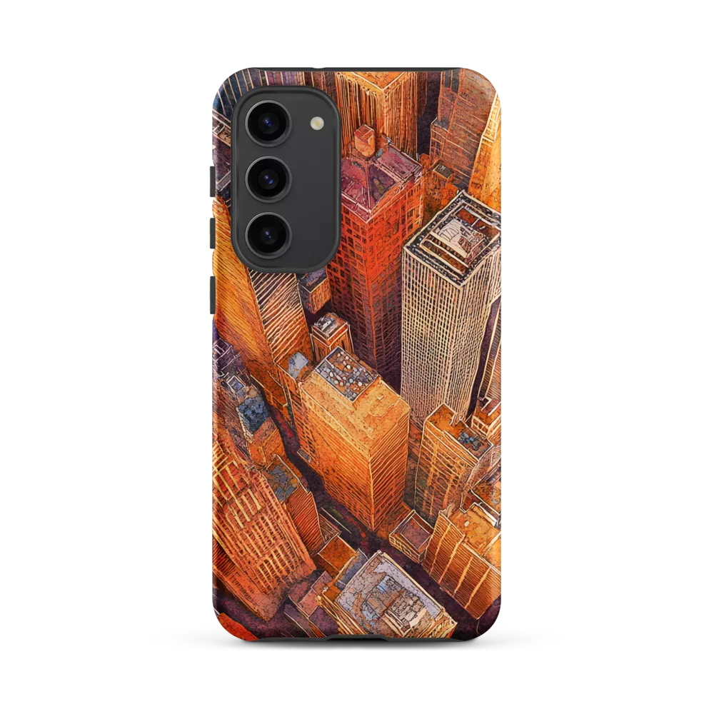 Urban Symphony in Orange and Purple