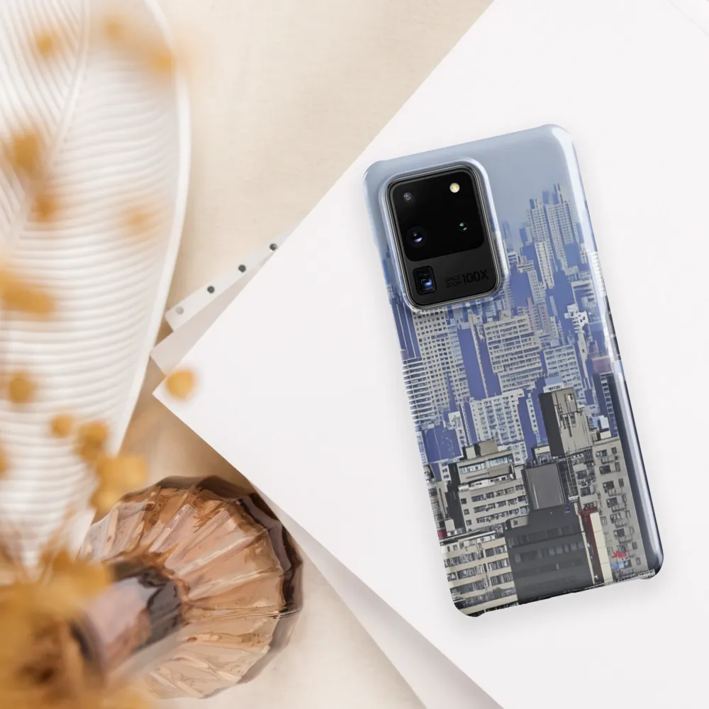Urban Symphony: A Cityscape in Blues and Grays | Phone Case |  S20 Ultra | Snap Case | Glossy