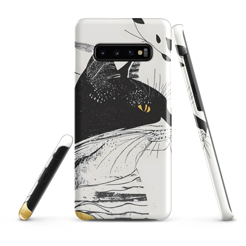 Whiskered Elegance: A Minimalist Cat Profile | Phone Case |  S10 Plus | Snap Case | Glossy