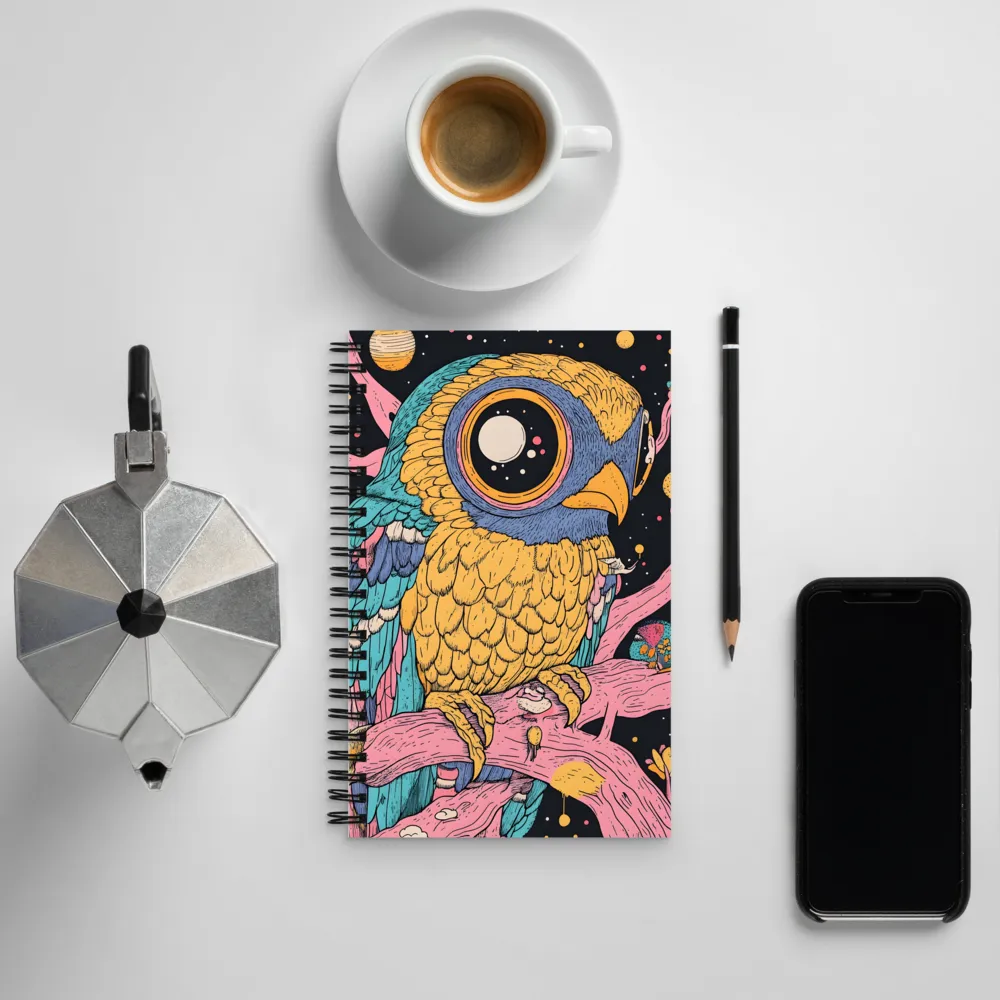 Whimsical Cosmic Owl | Spiral Notebook