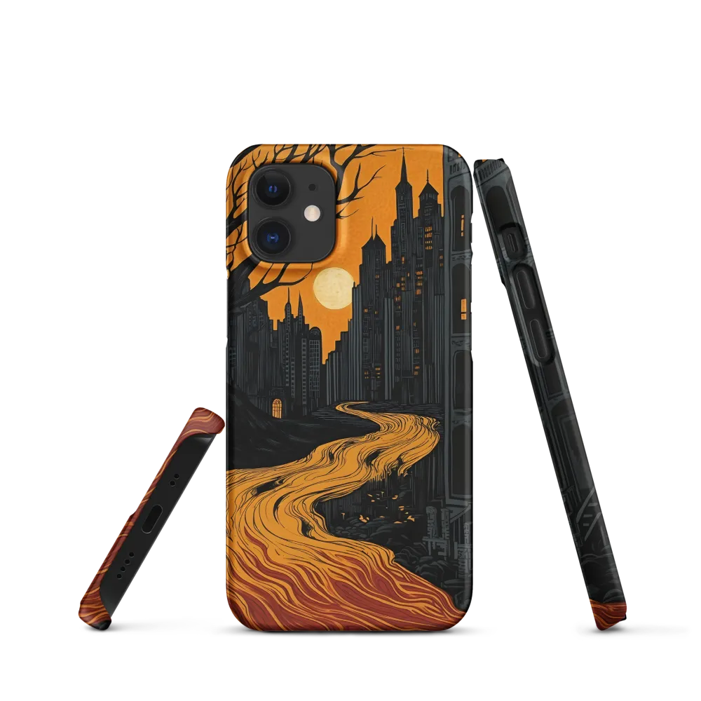 Eerie Cityscape: A Haunting Reflection | Phone Case |  12 Mini | Snap Case | Matte