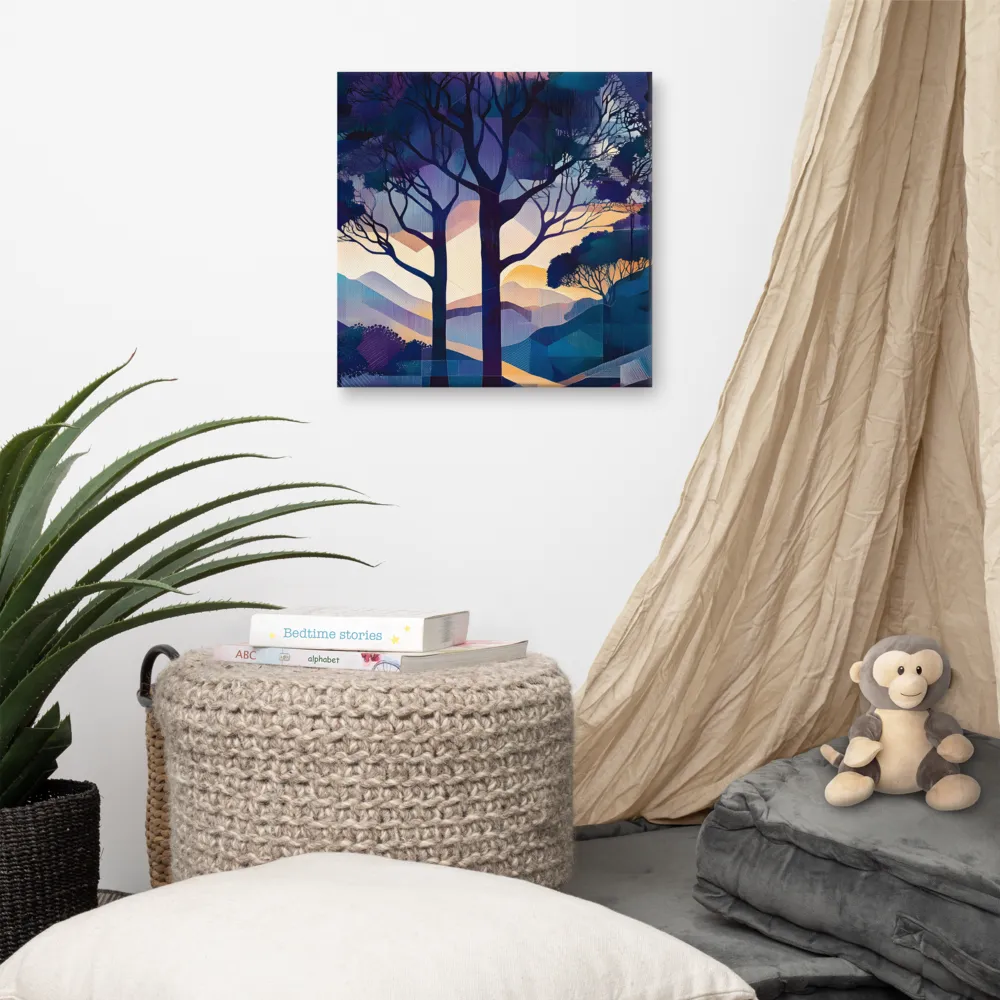 Tranquil Geometry: A Journey Through Color | Canvas | 16″×16″