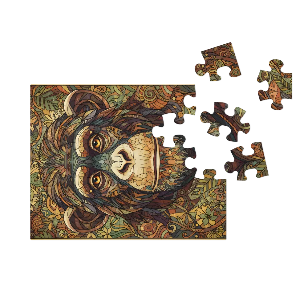 Ornamental Chimpanzee 
 Jigsaw Puzzle in Tin Box