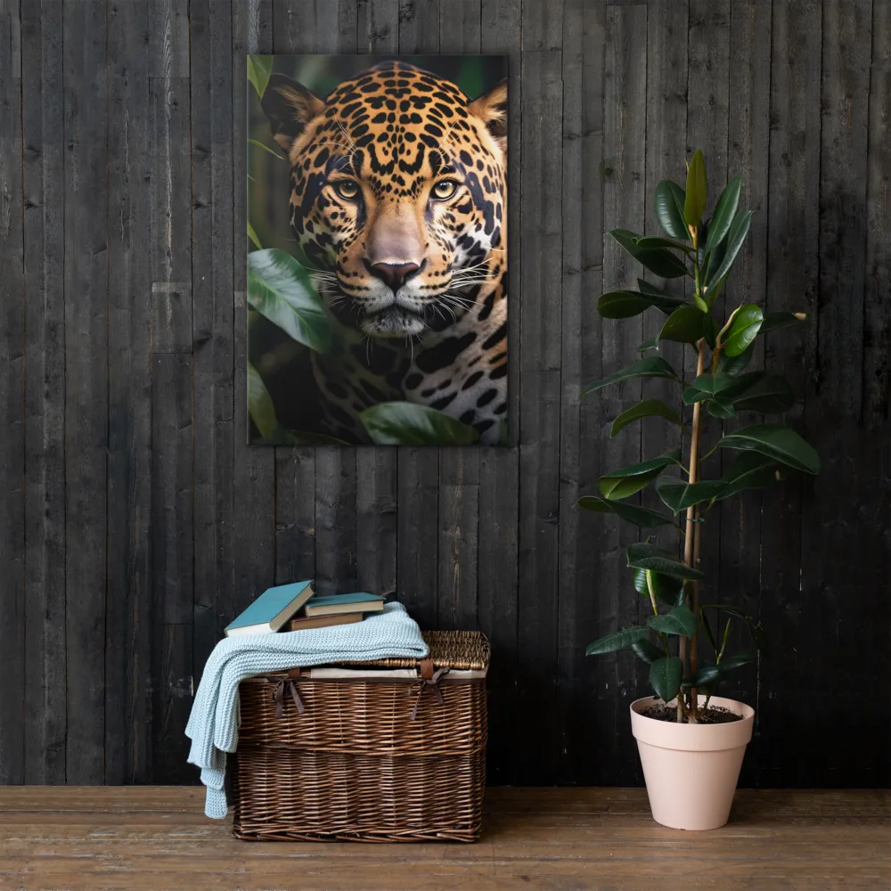 The Intensity of Nature: A Jaguar’s Gaze | Thin Canvas | 24″×36″