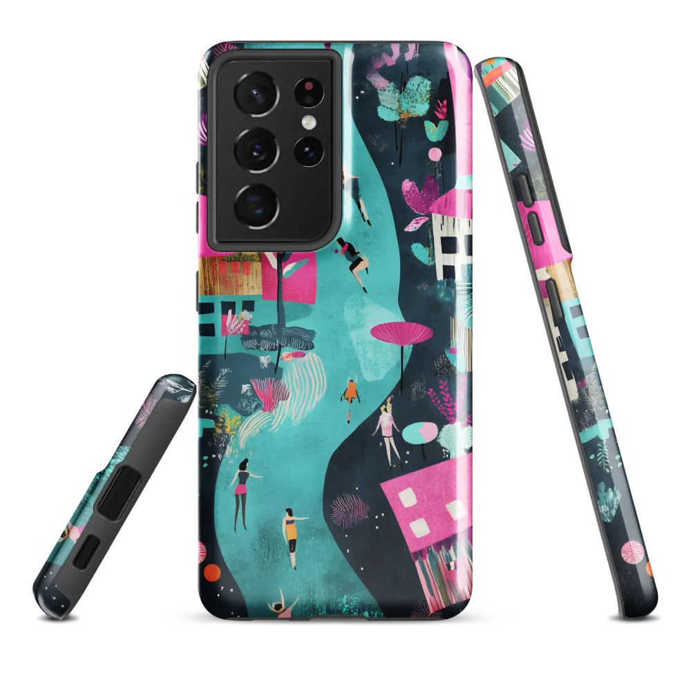 Whimsical Journey Through a Vibrant Landscape | Phone Case |  S21 Ultra | Tough Case | Glossy