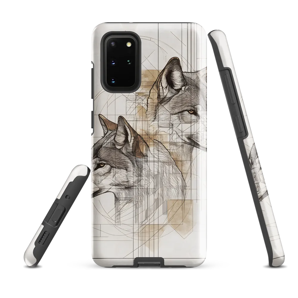 Geometric Harmony: The Essence of Wolves | Phone Case |  S20 Plus | Tough Case | Glossy