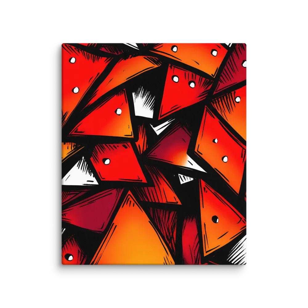 Dynamic Geometry of Red and Orange | Canvas | 20″×24″