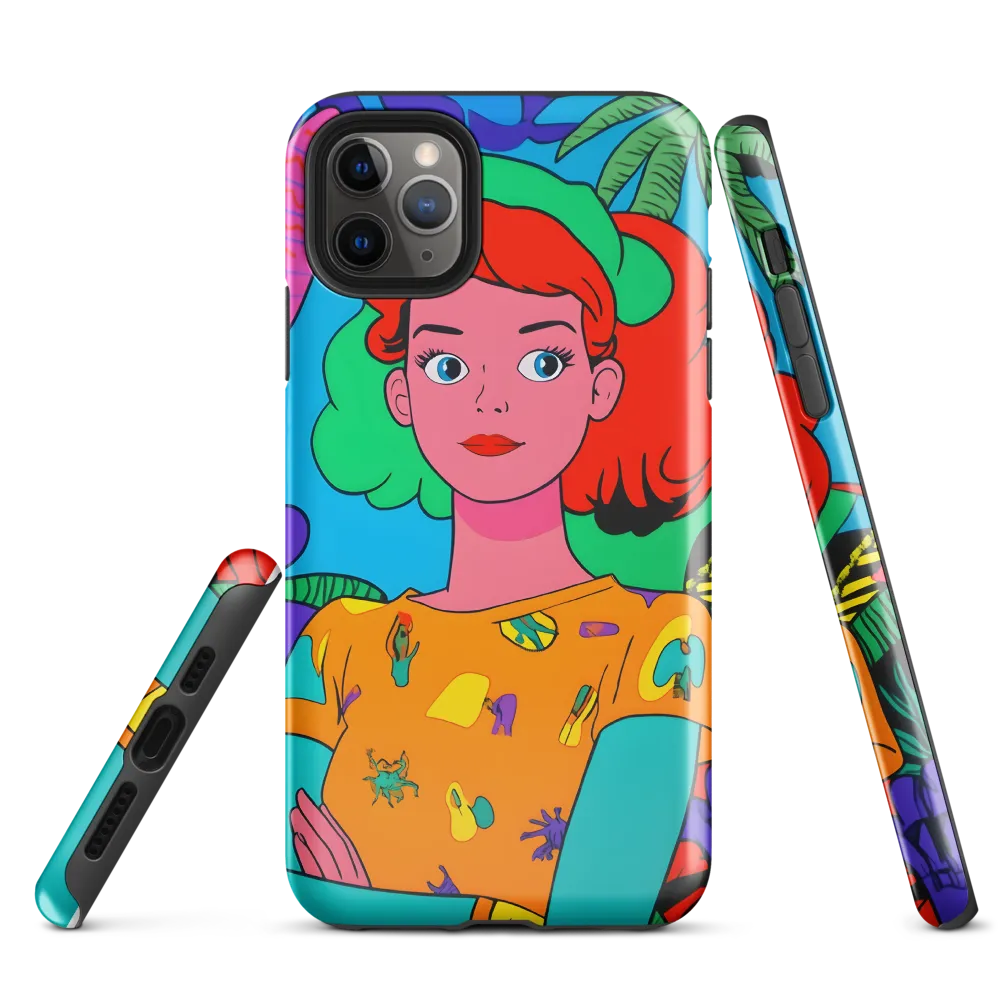 Tropical Vibes: A Playful Portrait | Phone Case |  11 Pro Max | Tough Case | Glossy