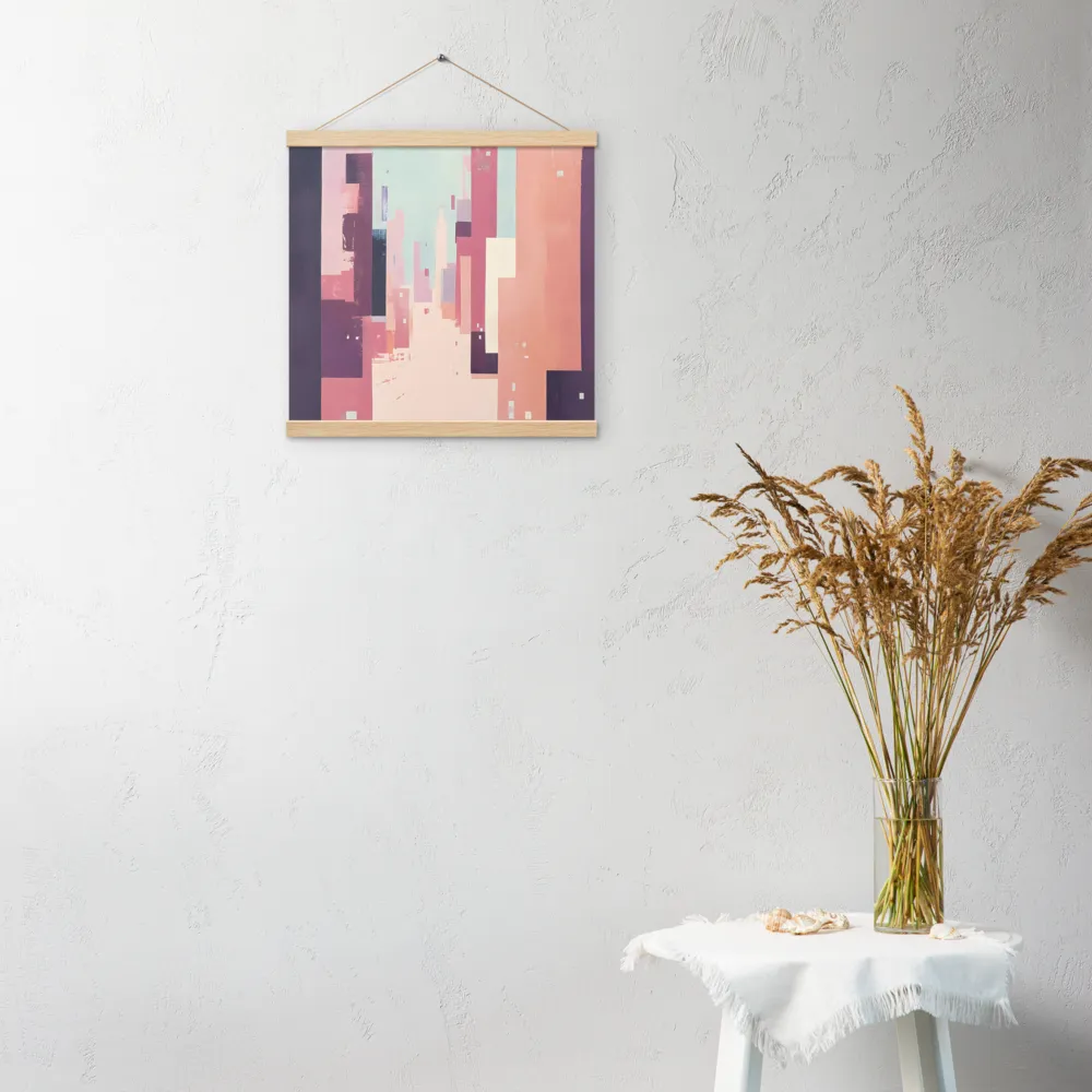Tranquil Cityscape | Poster With Oak Wood Hanger | 16″×16″