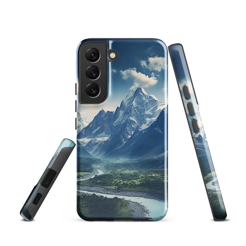 Majestic Serenity: A Landscape of Mountains and Rivers | Phone Case |  S22 | Tough Case | Glossy