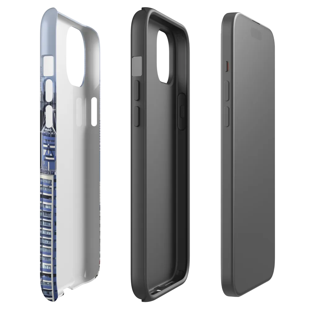 Urban Symphony: A Cityscape in Blues and Grays | Phone Case |  15 Plus | Tough Case | Matte