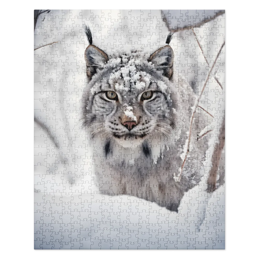 Whispers of Winter: The Lynx in Snow | Jigsaw Puzzle | 520 pieces