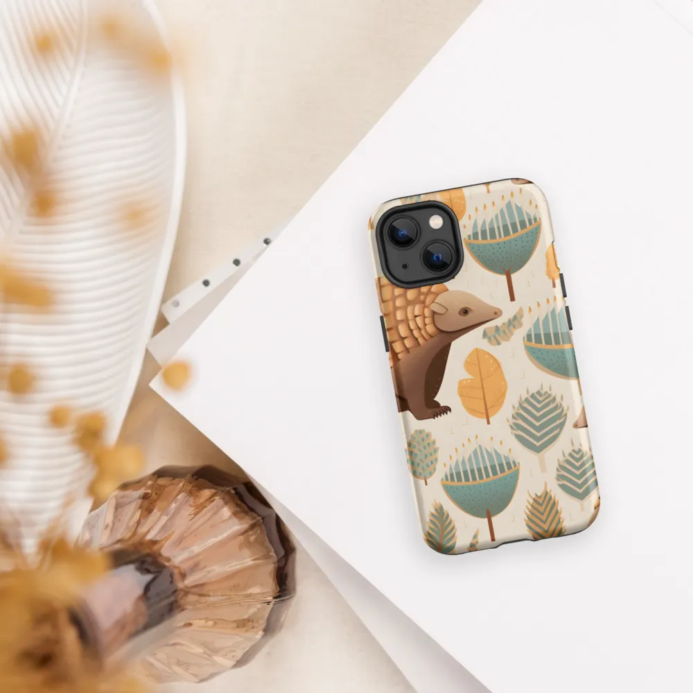 Pangolins in a Whimsical Habitat | Phone Case |  13 | Tough Case | Matte
